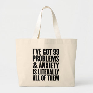 Bolsa Tote Grande Estresse Introvertido Odeia Adulto Ansiedade Socia