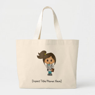Bolsa Tote Grande Estudante Médico, Doutor, PA, NP - Brunette Female