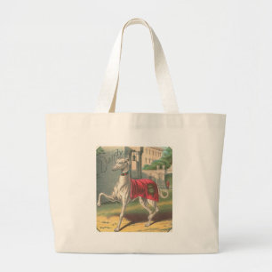 Bolsa Tote Grande - Etiqueta antiga do charuto - galgo dândi -
