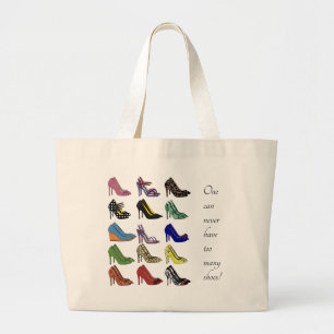 Bolsa Tote Grande Etiqueta de ferramentas de Calçados II de alto aq