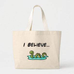 Bolsa Tote Grande Eu acredito no monstro de Loch Ness