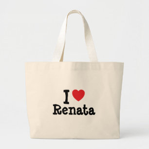 Bolsa Tote Grande Eu adoro a Renata Heart-Shirt