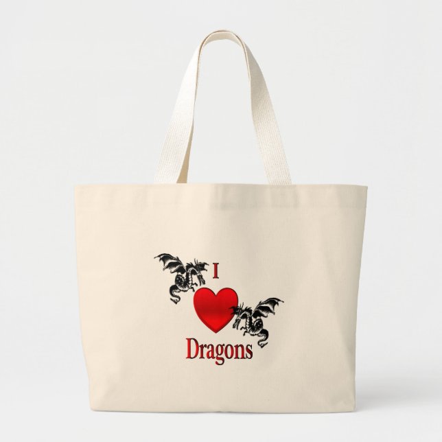 Bolsa Tote Grande Eu Adoro Dragões (Frente)