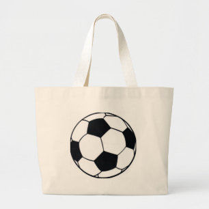 Bolsa Tote Grande Eu adoro futebol (futebol) coração do jogo: Eu ado