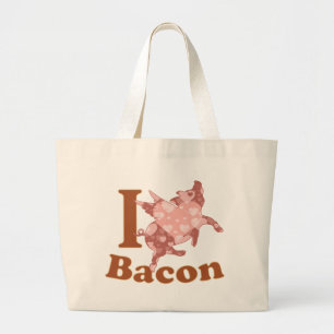 Bolsa Tote Grande Eu adoro porco voador de BACON