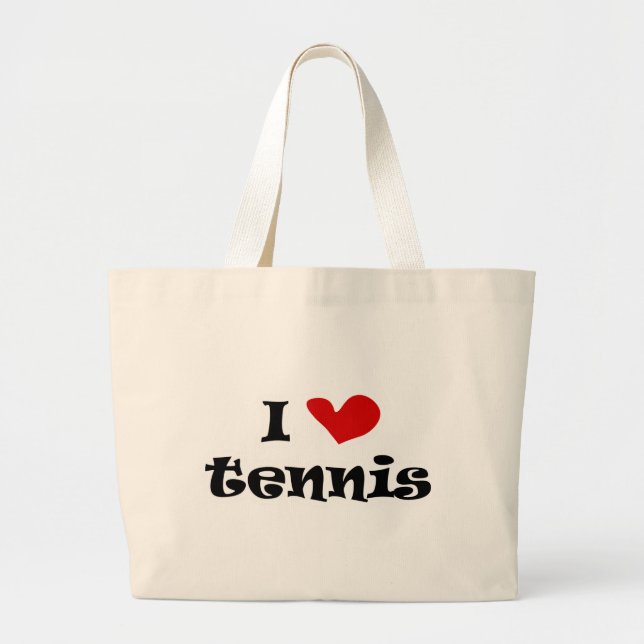 Bolsa Tote Grande Eu adoro presentes de tênis e camisas com design d (Frente)