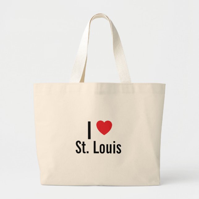 Bolsa Tote Grande Eu adoro Ruas, Louis. (Frente)