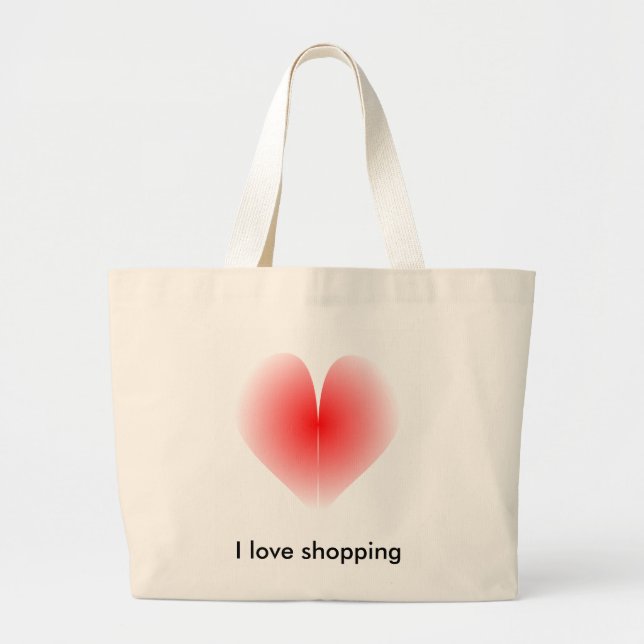Bolsa Tote Grande Eu adoro saco de compras (Frente)