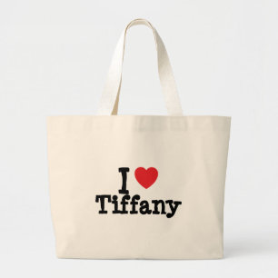 Bolsa Tote Grande Eu adoro Tiffany Heart Shirt