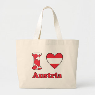 Bolsa Tote Grande Eu amo a Áustria