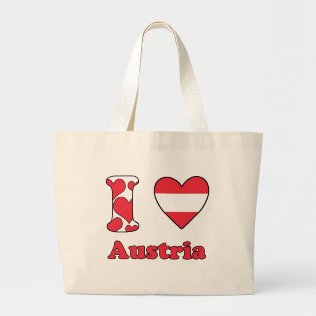 Bolsa Tote Grande Eu amo a Áustria (Frente)
