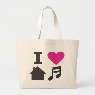 Bolsa Tote Grande Eu amo a música da casa