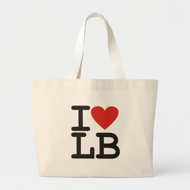 Bolsa Tote Grande EU AMO a sacola da libra (Frente)