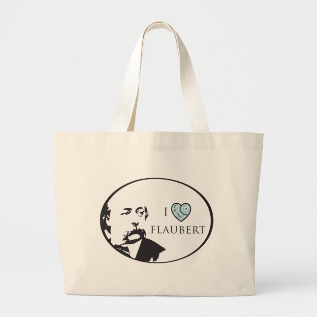Bolsa Tote Grande Eu amo a sacola de Flaubert (Frente)