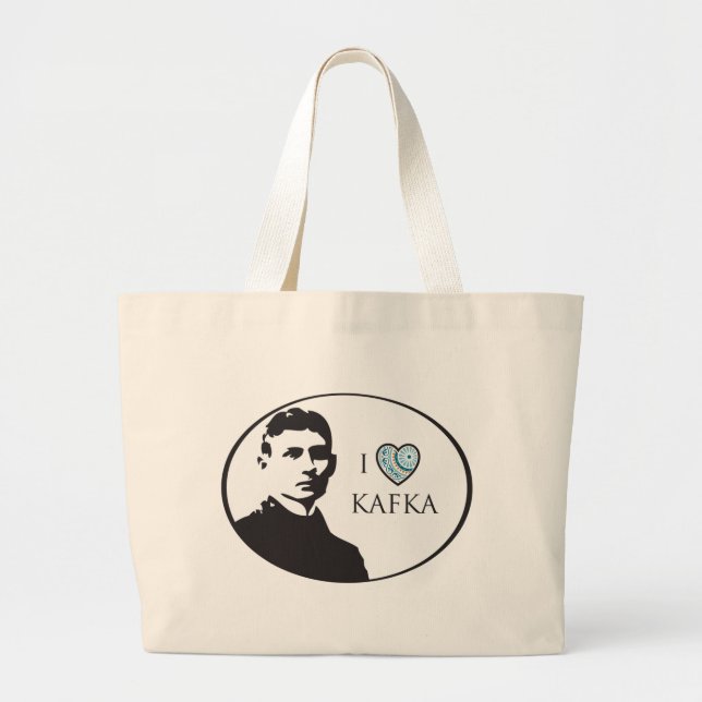 Bolsa Tote Grande Eu amo a sacola de Kafka (Frente)