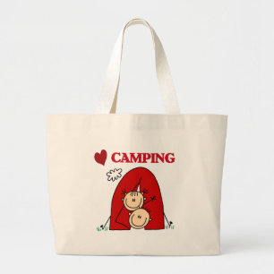 Bolsa Tote Grande Eu amo acampar