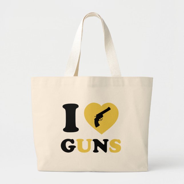 Bolsa Tote Grande Eu amo armas (Frente)