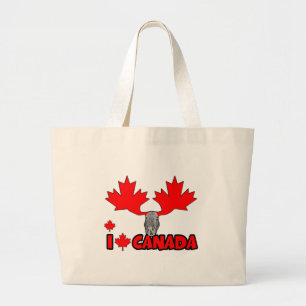 Bolsa Tote Grande Eu amo Canadá