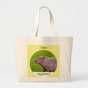 Bolsa Tote Grande Eu amo capivaras