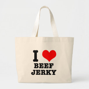 Bolsa Tote Grande EU AMO carne seca