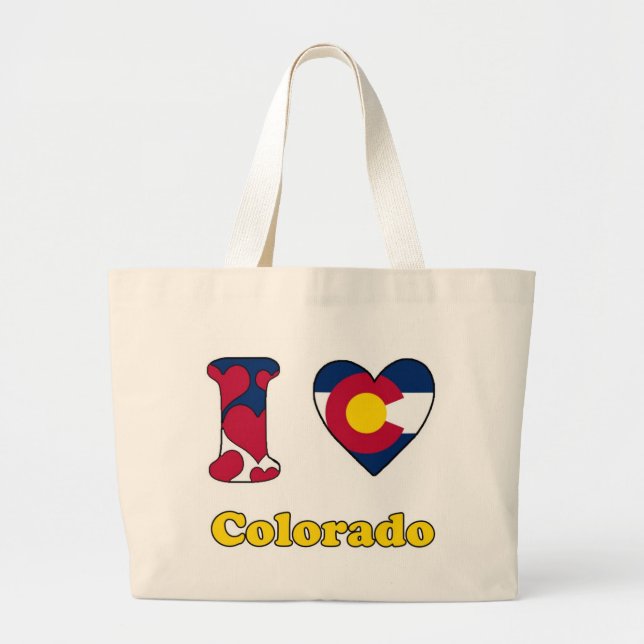 Bolsa Tote Grande Eu amo Colorado (Frente)