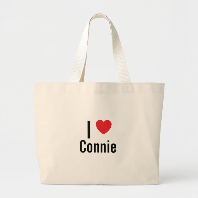 Bolsa Tote Grande Eu amo Connie (Frente)