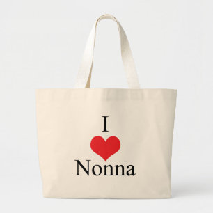Bolsa Tote Grande Eu amo (coração) Nonna