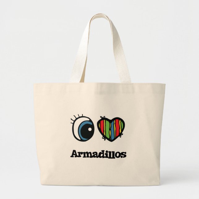 Bolsa Tote Grande Eu Amo (Coração) Tatus (Frente)