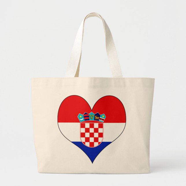Bolsa Tote Grande Eu amo Croatia (Frente)