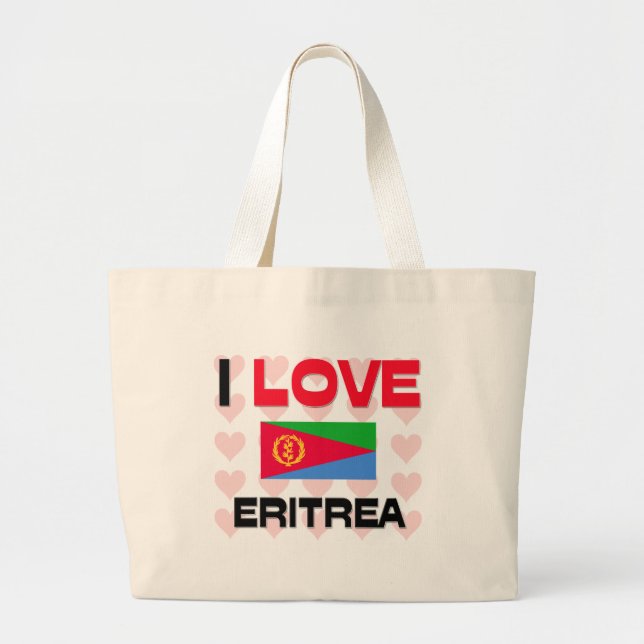 Bolsa Tote Grande Eu amo Eritrea (Frente)