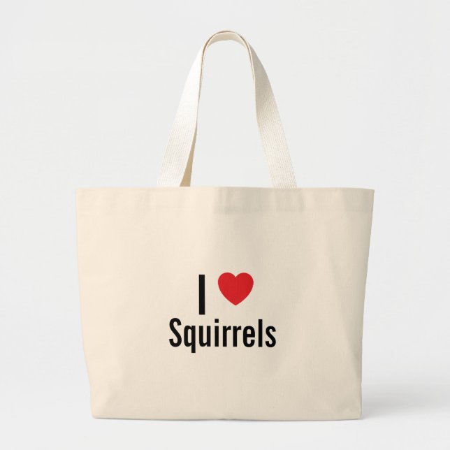 Bolsa Tote Grande Eu amo esquilos (Frente)