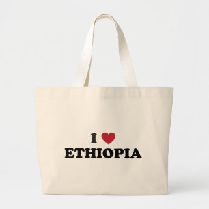 Bolsa Tote Grande Eu amo Etiópia