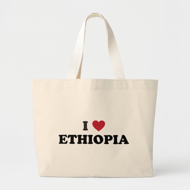Bolsa Tote Grande Eu amo Etiópia (Frente)