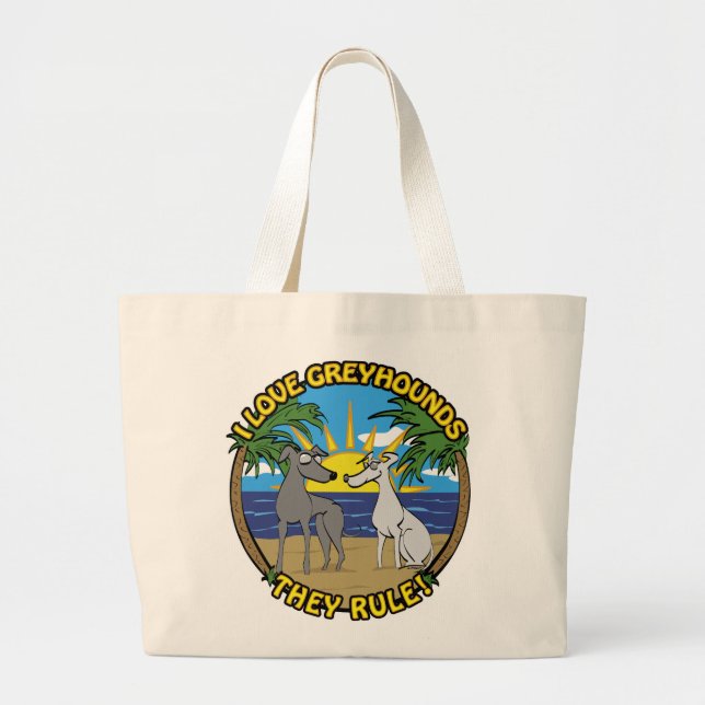 BOLSA TOTE GRANDE EU AMO GALGOS ELES MANDAM (Frente)
