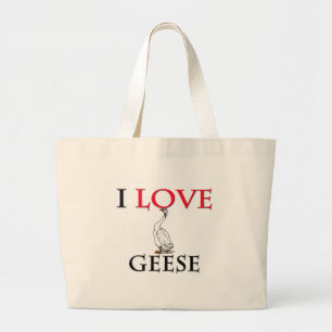 Bolsa Tote Grande Eu amo gansos