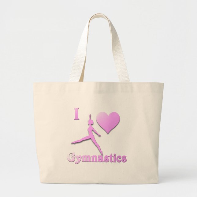 Bolsa Tote Grande eu amo ginástica #6 (Frente)