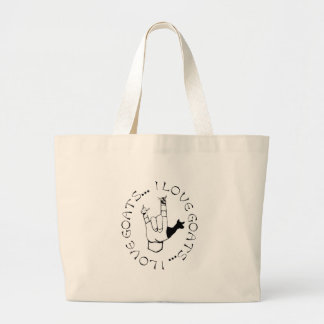 Bolsa Tote Grande Eu Amo Goats Símbolo de Mão de Sinal ASL