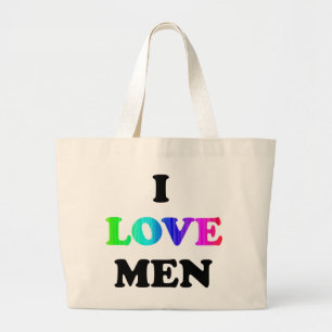 Bolsa Tote Grande Eu Amo Homens
