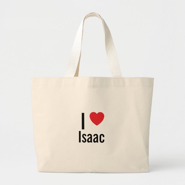 Bolsa Tote Grande Eu amo Isaac (Frente)