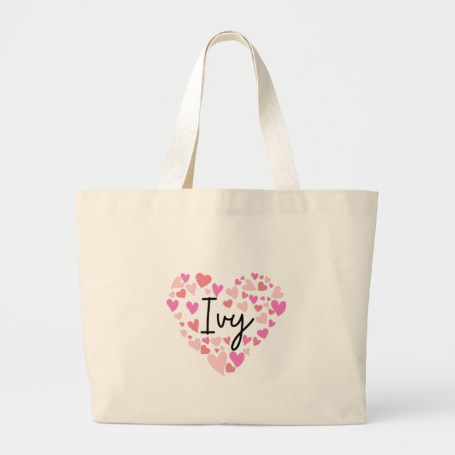 Bolsa Tote Grande Eu amo Ivy (Frente)