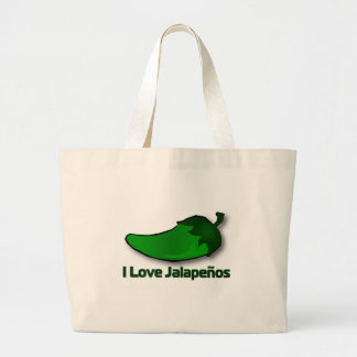 Bolsa Tote Grande Eu amo Jalapenos