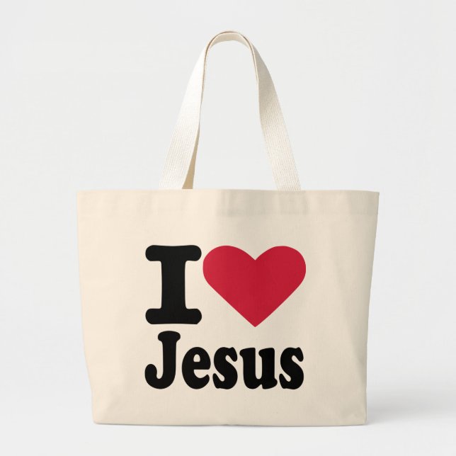 Bolsa Tote Grande Eu amo Jesus (Frente)