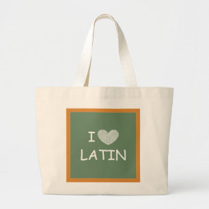 Bolsa Tote Grande Eu amo latim