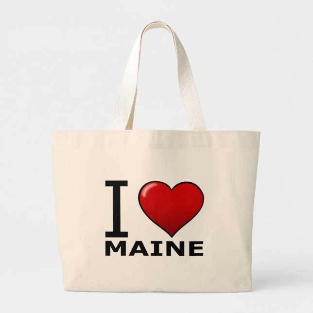 BOLSA TOTE GRANDE EU AMO MAINE (Frente)