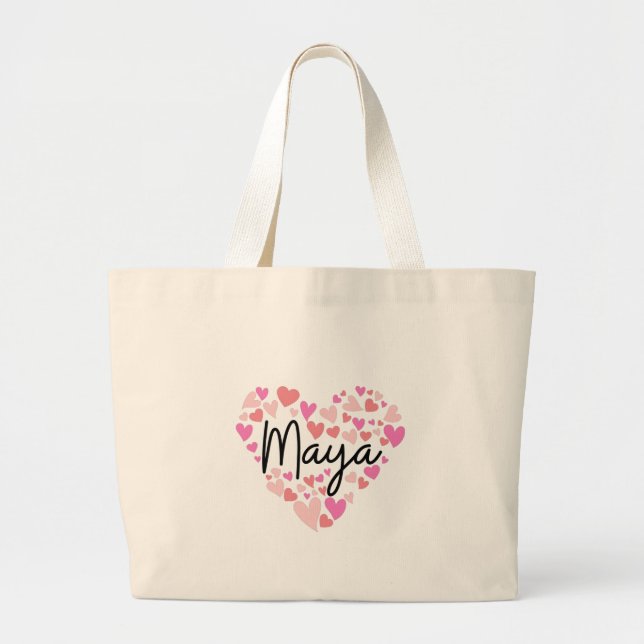 Bolsa Tote Grande Eu amo Maya (Frente)