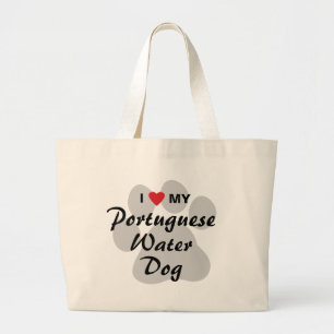 Bolsa Tote Grande Eu amo meu cão de água português