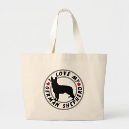 Bolsa Tote Grande Eu amo meu German shepherd