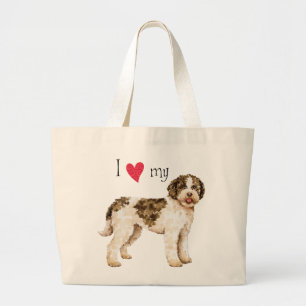 Bolsa Tote Grande Eu amo meu Lagotto