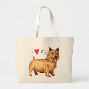 Bolsa Tote Grande Eu amo meu Norwich Terrier