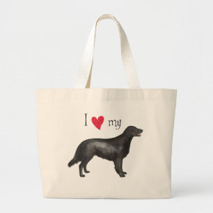Bolsa Tote Grande Eu amo meu Retriever Liso-Revestido